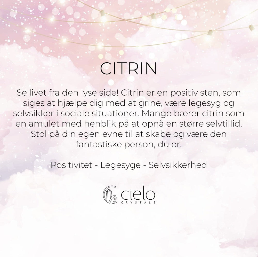 Vedhæng November Citrin Sølv